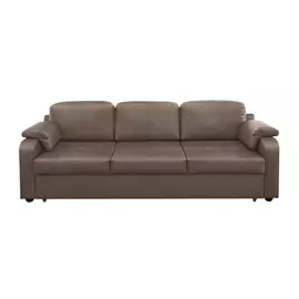 Диван ФС Надия натуральная кожа серо-бежевый 234x88x88