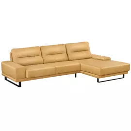 Диван ФС Нита натуральная кожа золотой правый угол 313x178x83 см