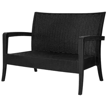 Диван Элластик пласт Rattan антрацитовый 128х77х89 см