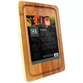 Доска прямоугол светл c желоб 35х25х2см Skk