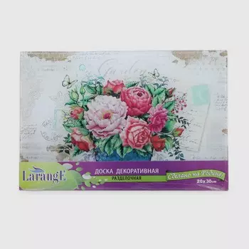 Доска разделочная Larange Букет стекло 20x30 см