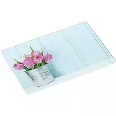 Доска разделочнаятюльпаны30см стекло Kesper