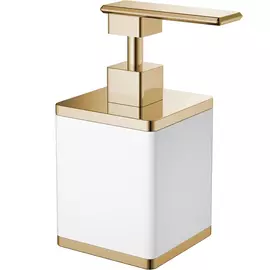 Дозатор для мыла Boheme белый с золотым 11,8х8,3х17,1 см