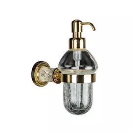 Дозатор для жидкого мыла настенный Boheme Murano Cristal золотой 8,5х14х19 см