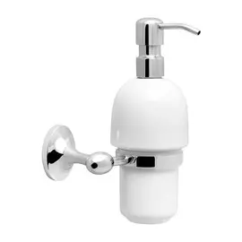 Дозатор для жидкого мыла Verran белый с серебряным 11х9,5х20 см