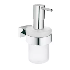 Дозатор жидкого мыла с держателем GROHE Essentials Cube, хром (40756001)