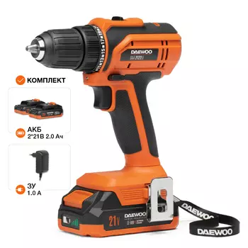 Дрель-шуруповерт аккумуляторная DAEWOO DAA 2122Li SET с 2 АКБ и ЗУ