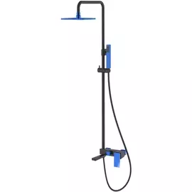 Душевая стойка Boheme Q чёрная с синим 36х42х132 см (148-BUV.2)