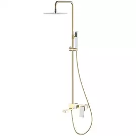 Душевая стойка Boheme Q золотая с серебряным 36х42х132 см (148-GCR.2)