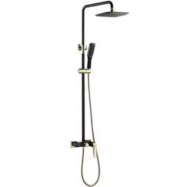 Душевая стойка Boheme Venturo чёрная с золотым 25х56,1х122 см