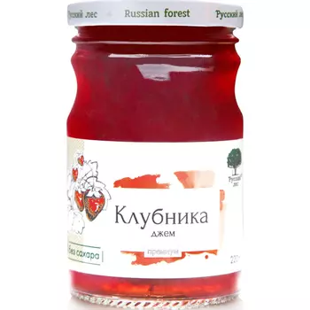 Джем Русский лес клубника без сахара 220 г