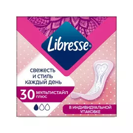 Ежедневные прокладки Libresse Dailyfresh Plus Multistyle, 30 шт.