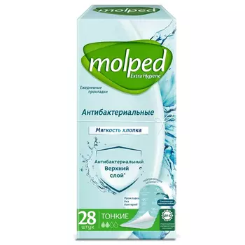 Ежедневные прокладки Molped антибактериальные 28 шт
