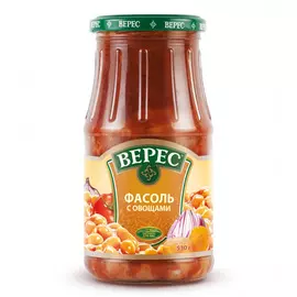 Фасоль Верес с овощами, 530 г