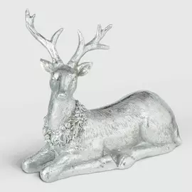 Фигура декор Boltze олень 6х15х12 см серебро