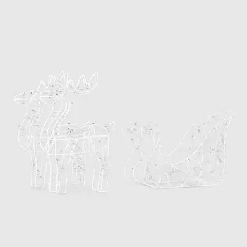 Фигура декоративная Ad trend NY олень с санями холодный белый 192 LED