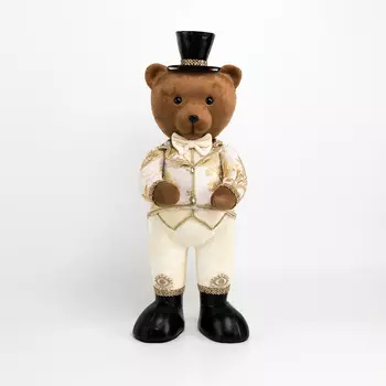 Фигура декоративная James arts медведь золотистый 23х21х60 см