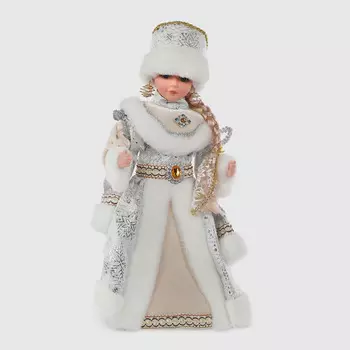 Фигура с мелодией Sote Toys Снегурочка в белой шубе 40 см