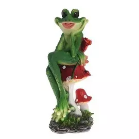 Фигура сад. Лягушка на поганке (F338)