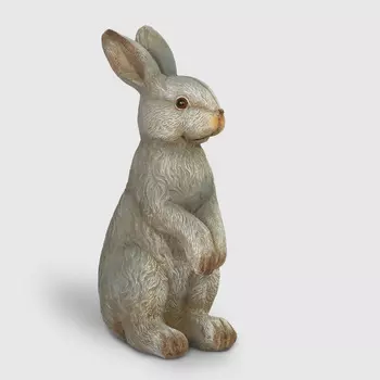 Фигура садовая Delux Quanzhou Заяц серый 22х16х41 см