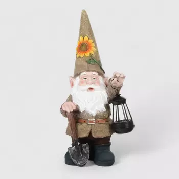 Фигура садовая Fulin гном с фонарем led 22.5х18.5х51 cм