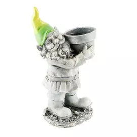Фигура садовая Fulin гном с горшком 20х15х38см
