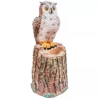 Фигура садовая Полиформ сова на пне 26х23х60 см