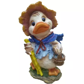 Фигура садовая Полиформ утёнок в шляпе 23х20х38 см