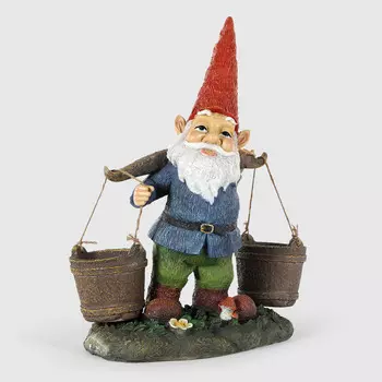 Фигура садовая Shimmer arts Гном с ведрами 33х21х51 см