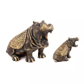 Фигурка декоративная Русские подарки Бегемот 24х13х17см