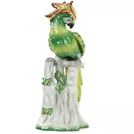 Фигурка фарфоровая Glasar Попугай зеленый 23х25х57см