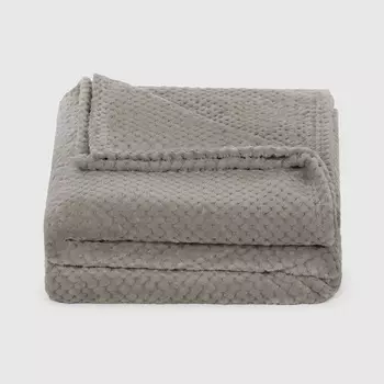 Флисовый плед Hyseas Perforation серый 200х220