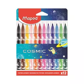 Фломастеры Maped Colorpeps jungle cosmic смываемые 12 цветов