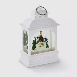 Фонарь декоративный Sinowish новогодний снеговики 13х21х7 см