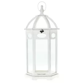 Фонарь-подсвечник Dekor pap большой, круглый купол, белый