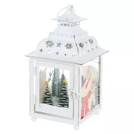 Фонарь праздничный Bizzotto белый домик 24,5 см