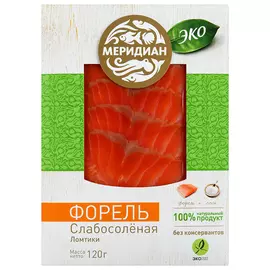 Форель ломтики Меридиан ЭКО слабосоленая, 120 г