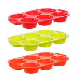 Форма для выпечки 6 маффинов Hitt Colorfest в ассортименте