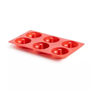 Форма Lekue для пончиков 6 ячеек красная