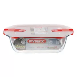 Форма Pyrex 23х15 для запекания и хранения с пластиковой крышкой и зажимами по бокам