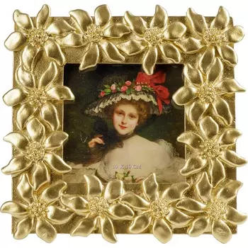 Фоторамка 10х10 Glasar настольная золотая 19х2х19 см