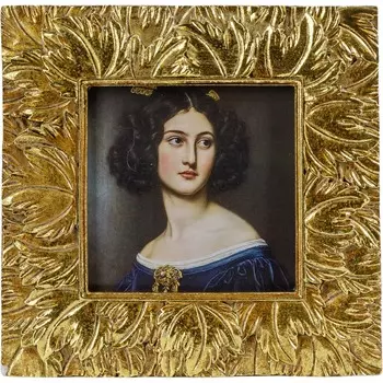 Фоторамка 10х10 Glasar настольная золотая с листьями 17х1х17 см