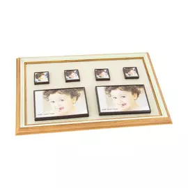Фоторамка для 6 фото Русские подарки 15*10 см и 4,5*4,5 см на магнитах