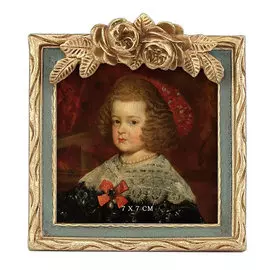 Фоторамка настольная Glasar квадратная с золотым цветочным декором,10x3x10 см