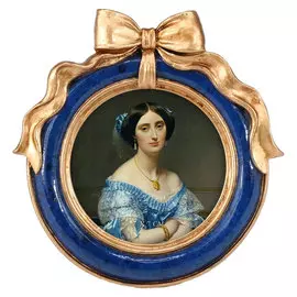 Фоторамка настольная Glasar круглая с декоративным резным бантом сверху, 11x2x12 см