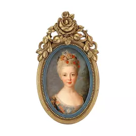 Фоторамка настольная Glasar овальная, бронзовая с резным, декоративным обрамлением, 14x2x24 см