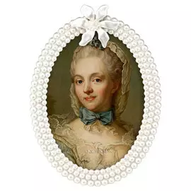 Фоторамка настольная Glasar овальная с белым жемчугом, 16x2x22 см