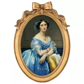 Фоторамка настольная Glasar овальная, коричневая с декоративным, резным бантом сверху, 16x2x22 см