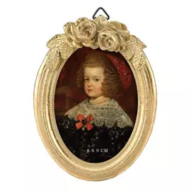 Фоторамка настольная Glasar овальная, бронзовая с цветами, 8x2x11 см