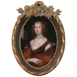 Фоторамка настольная Glasar овальная, бордовая, в золотой окантовке, 8x2x12 см